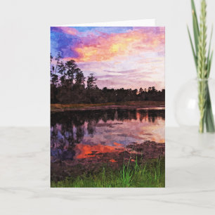 Tarjeta de felicitación - Puesta de sol en el esta