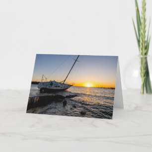 Tarjeta de felicitación Puesta de sol en el malecó