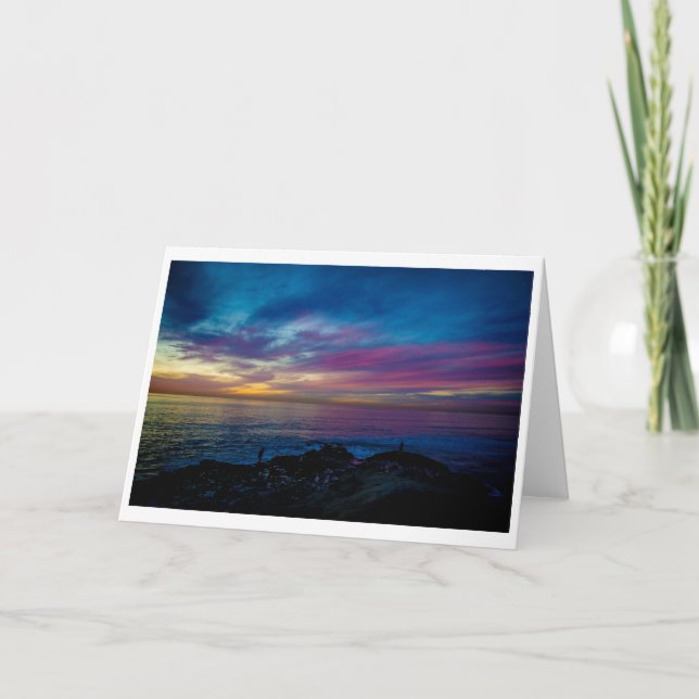 Tarjeta de felicitación - puesta del sol de la (Anverso)