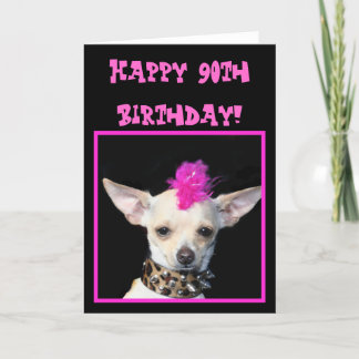Tarjeta de felicitación punky de la 90.a chihuahua