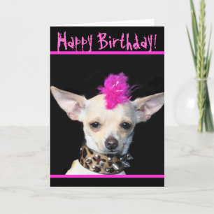 Tarjeta de felicitación punky de la chihuahua del