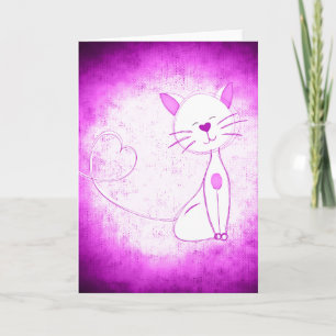 Tarjeta de felicitación Purple Guay Cat