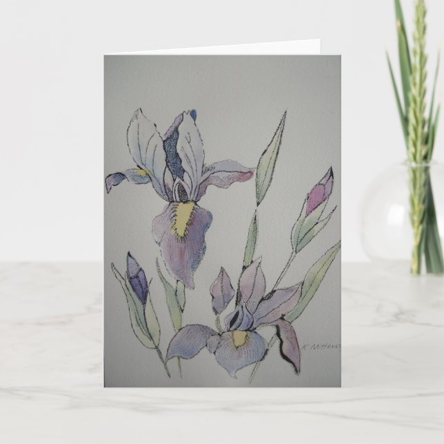 Tarjeta de felicitación Purple Iris (Anverso)