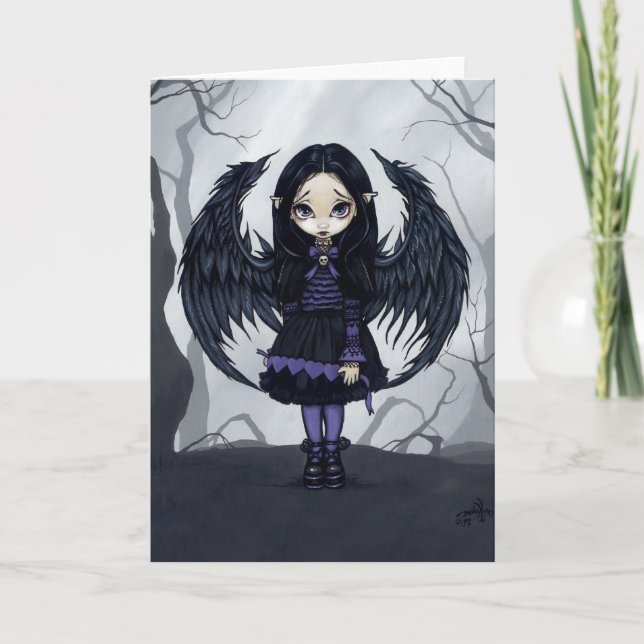 Tarjeta de felicitación "Purple Paper Hearts" (Anverso)