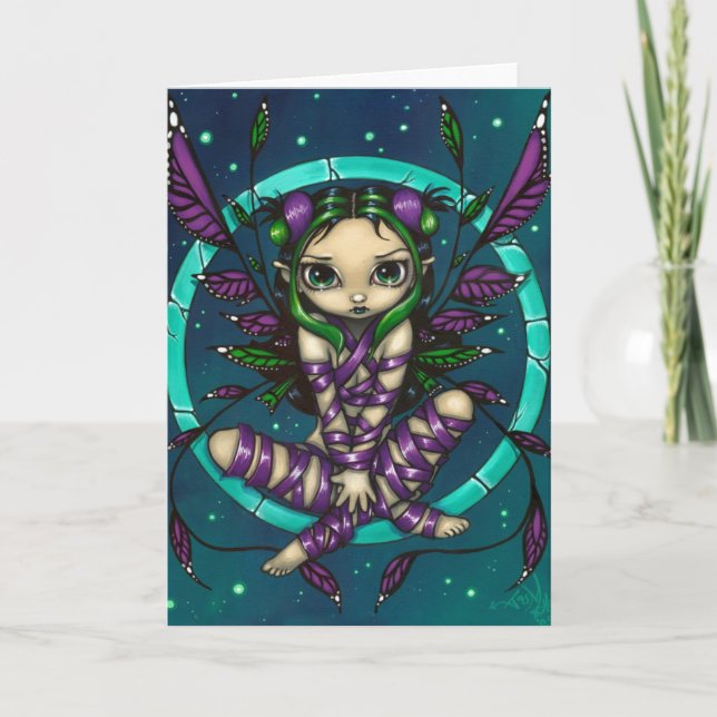 Tarjeta de felicitación "Purple Ribbon Fairy" (Anverso)