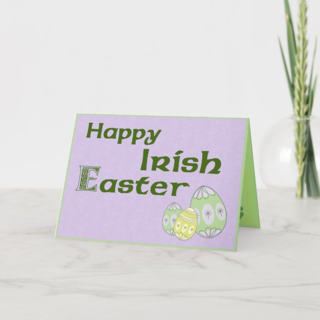 Tarjeta de felicitación púrpura de Pascua del (Anverso)