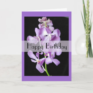 Tarjeta de felicitación púrpura del cumpleaños de