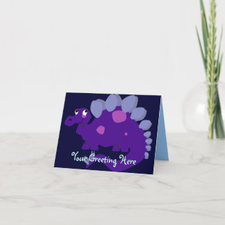 Tarjeta de felicitación púrpura del Stegosaurus