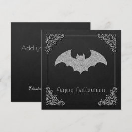 Tarjeta de felicitación Purpurinoso Bat Halloween