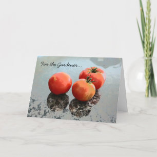 Tarjeta de felicitación que cultiva un huerto con