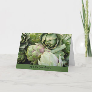 Tarjeta de felicitación que cultiva un huerto con