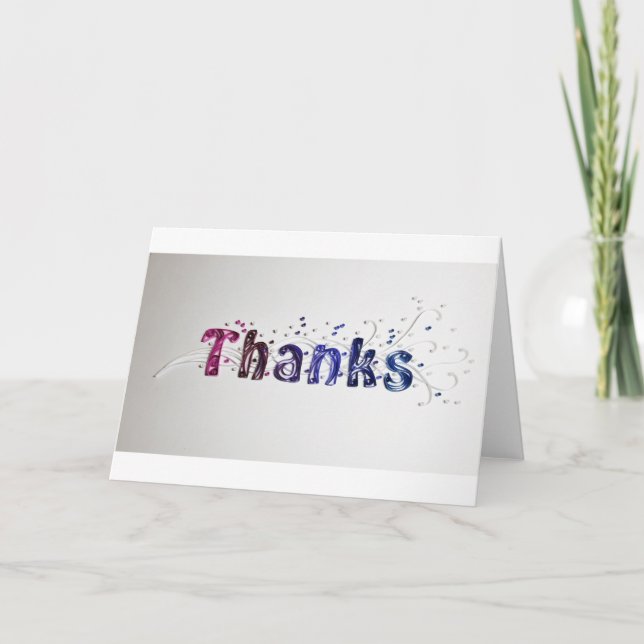 Tarjeta de felicitación Quilled de las "gracias" (Anverso)