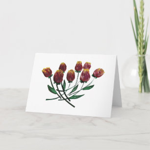 Tarjeta de felicitación Quilled de los tulipanes -