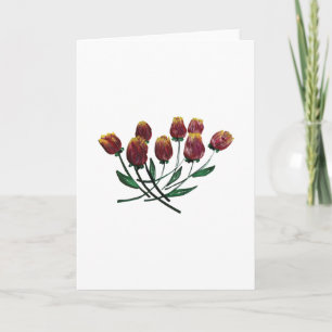 Tarjeta de felicitación Quilled de los tulipanes -