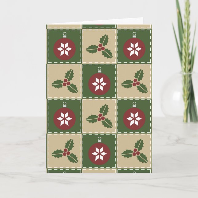Tarjeta de felicitación Quilt para navidades (Anverso)