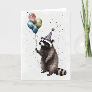 Tarjeta de felicitación Raccoon Celebration