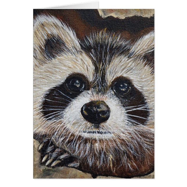Tarjeta de felicitación Raccoon Painting (Frente)