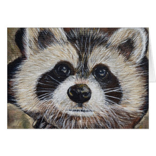 Tarjeta de felicitación Raccoon Painting