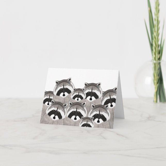 Tarjeta de felicitación Raccoons (Anverso)
