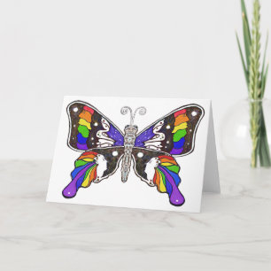 Tarjeta de felicitación Rainbow de mariposa