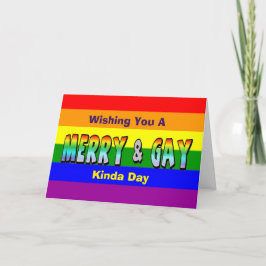 Tarjeta de felicitación Rainbow LGBT gay y merry