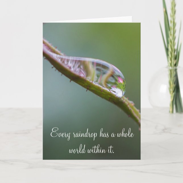 Tarjeta de felicitación Raindrop Photo Reflection  (Anverso)