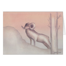 Tarjeta de felicitación "Ram" Watercolor Sketch