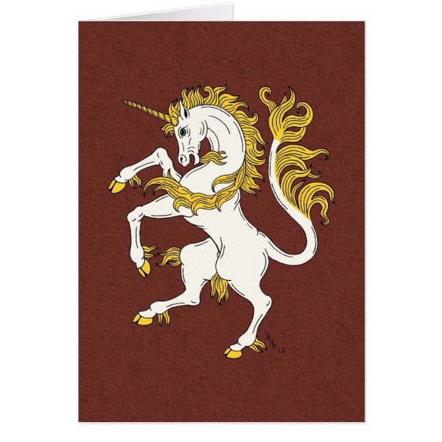 Tarjeta de felicitación Rampant de Unicorn (Frente)