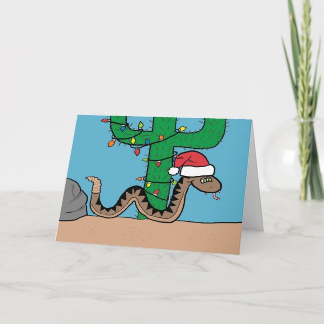Tarjeta de felicitación Rattle Snake Cactus Christ (Anverso)