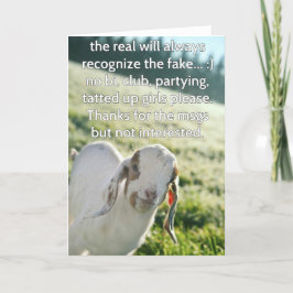 Tarjeta de felicitación real de la cabra