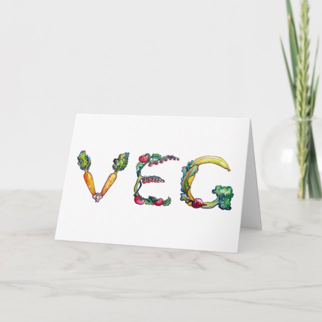 Tarjeta de felicitación reciente del vegetariano o (Anverso)