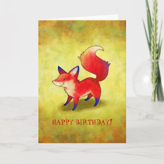 Tarjeta de felicitación Red Fox (personalizable) (Anverso)