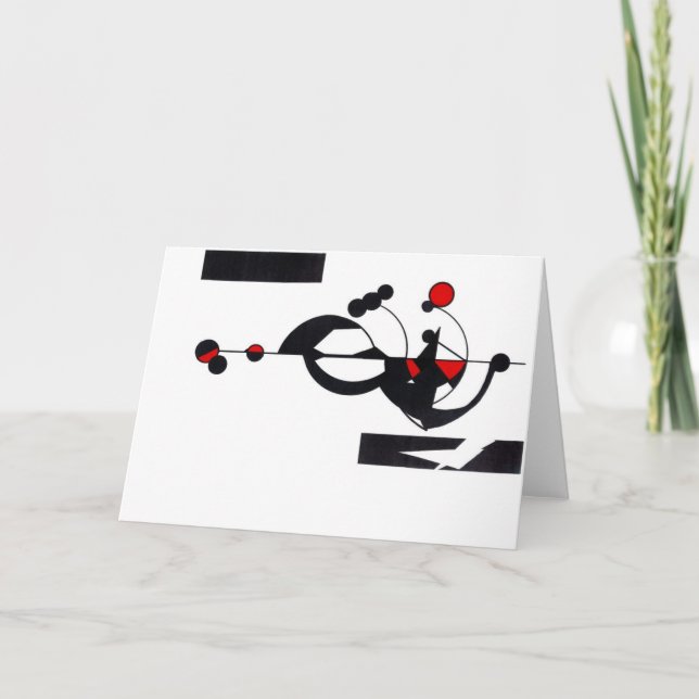 Tarjeta de felicitación "Red Geo Design" (Anverso)