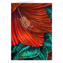 Tarjeta de felicitación Red Hibiscus