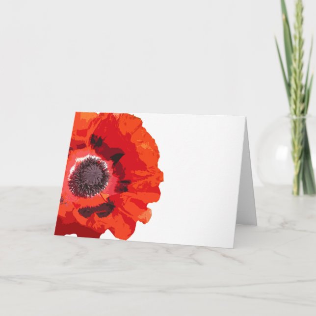 Tarjeta de felicitación Red Poppy Blank (Anverso)