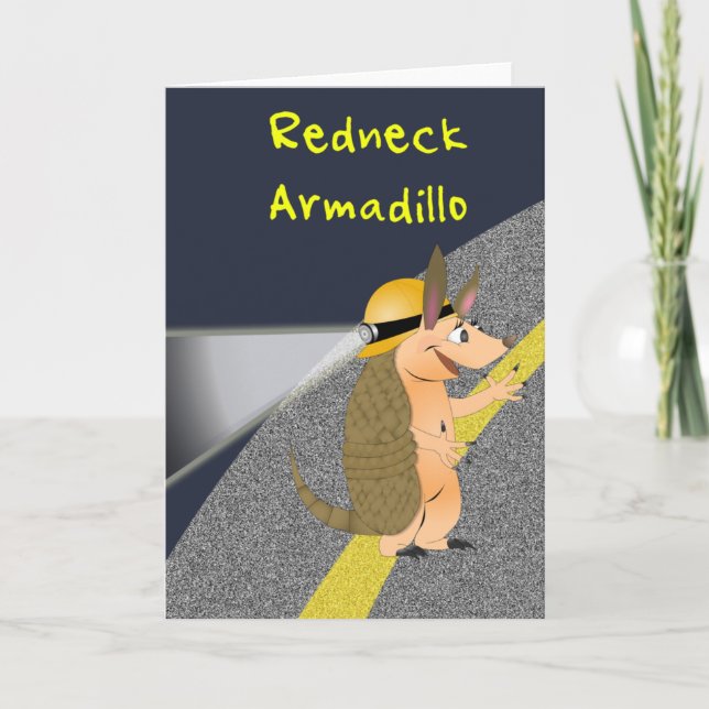 Tarjeta de felicitación Redneck Armadillo (Anverso)