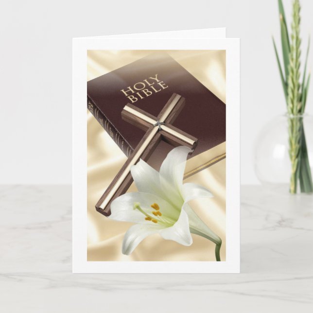 Tarjeta de felicitación religiosa de Pascua (Anverso)
