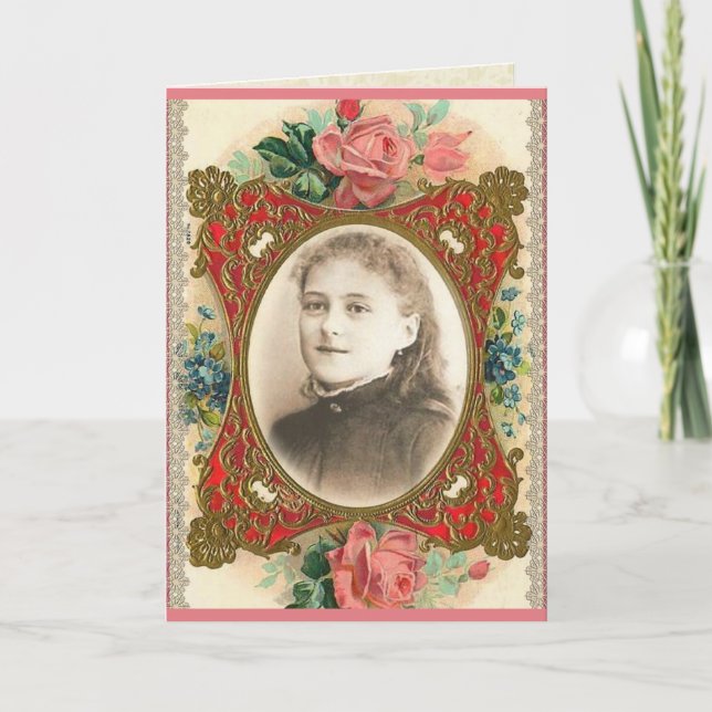 Tarjeta de felicitación religiosa floral del St. (Anverso)