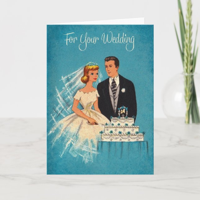 Tarjeta de felicitación retra de la boda (Anverso)