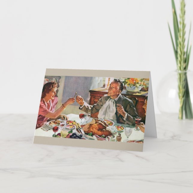 Tarjeta de felicitación retra de la cena de la (Anverso)