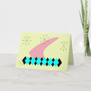 tarjeta de felicitación retra de los años 50