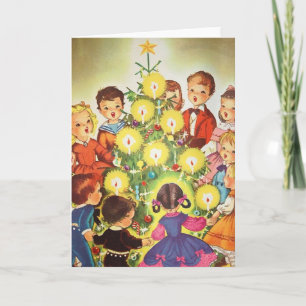 Tarjeta de felicitación retra del navidad