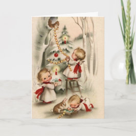 Tarjeta de felicitación retra del navidad del