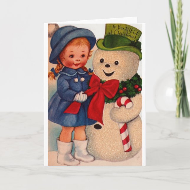 Tarjeta de felicitación retra del navidad para la (Anverso)