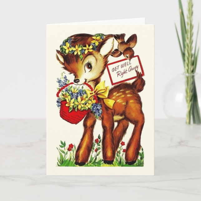 Tarjeta de felicitación Retro Get Well (Anverso)