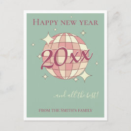 Tarjeta de felicitación retro pastel verde azulado