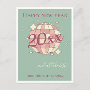 Tarjeta de felicitación retro pastel verde azulado