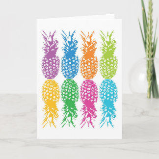 Tarjeta de felicitación Retro Pineapple Hawaii