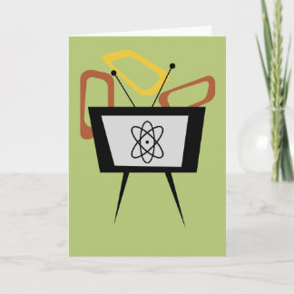 Tarjeta de felicitación retro plegada en blanco de
