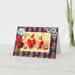 Tarjeta de felicitación retro plegada para el Día 